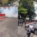 Manifestantes de esquerda protestaram contra Tarcísio de Freitas nas proximidades do ato de Flávio Bolsonaro, realizado nesta segunda-feira (7), em São Paulo