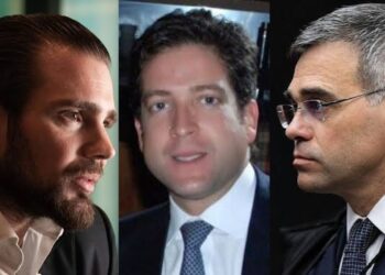 Da esquerda para a direita: Daniel Vorcaro, Ciro Soares e André Mendonça