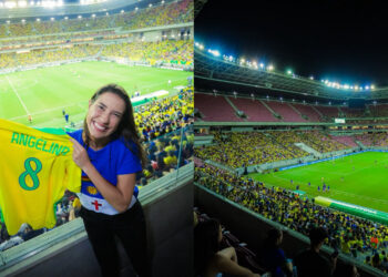 A governador Raquel Lyra, prestigiando preparação para Copa do Mundo Feminina da Fifa 2027