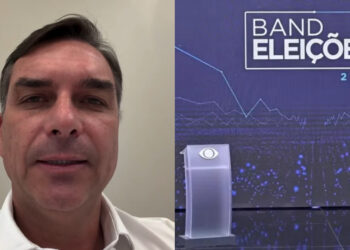 O candidato a presidente, Flávio Bolsonaro (PL)