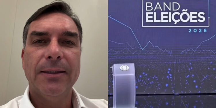 O candidato a presidente, Flávio Bolsonaro (PL)