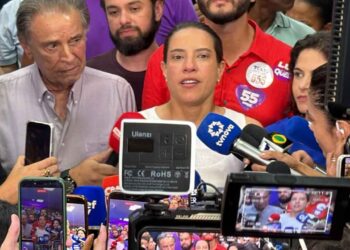Raquel Lyra falou com a imprensa após a vitória