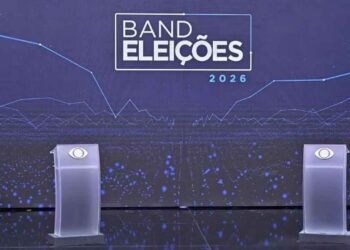 Cenário do debate da Band