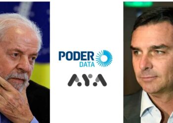 Lula (PT) e Flávio Bolsonaro (PL) (Da esq. p/ dir.)