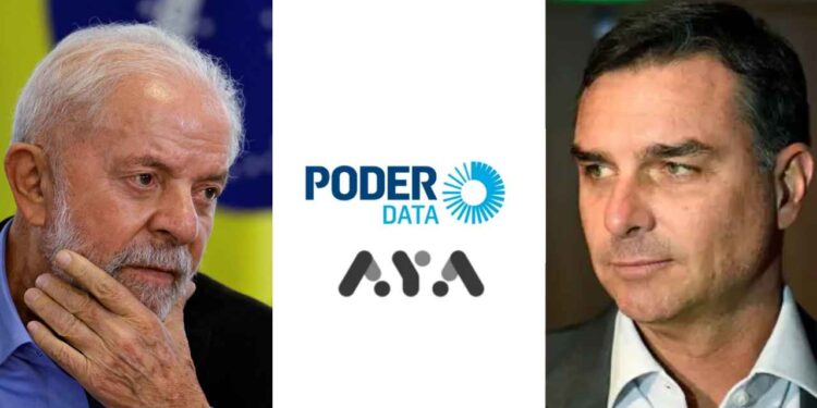 Lula (PT) e Flávio Bolsonaro (PL) (Da esq. p/ dir.)