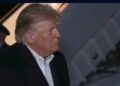 Donald Trump, presidente dos Estados Unidos, em conversa com jornalistas