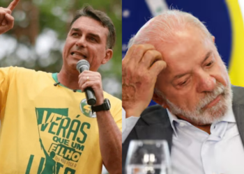 Flávio Bolsonaro (PL) e Lula (PT)