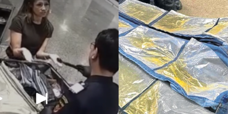 Brasileira sendo apreendida no Aeroporto de Bali, na Indonésia