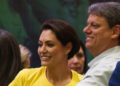 Michelle Bolsonaro (PL) e Tarcísio de Freitas (Republicanos)