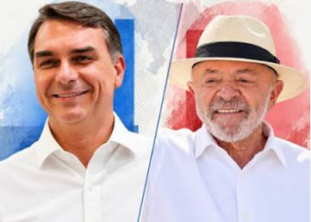 Flávio Bolsonaro (PL) e Lula (PT)