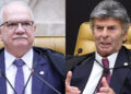 O presidente do STF, Edson Fachin, e o ministro Luiz Fux (esq. p/ dir.)
