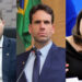 Pedro Campos (PSB), Eduardo Moura (Novo) e Tábata Amaral (PSB) (esq. p/ dir.)