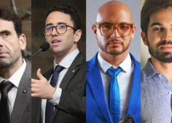 Eduardo Moura (Novo), Tiago Medina (PL), Ni do Badoque (PSD) e Manoel Medeiros (Novo) (esq. p/ dir.)