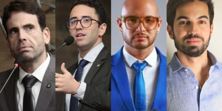 Eduardo Moura (Novo), Tiago Medina (PL), Ni do Badoque (PSD) e Manoel Medeiros (Novo) (esq. p/ dir.)
