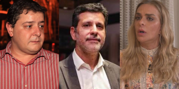 Fábio Luís Lula da Silva, o atual ministro da Educação, Leonardo Barchini e a lobista Roberta Luchsinger (esq. p/ dir.)