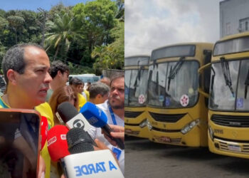 Bruno justificou a falta de ônibus pela retirada de adesivos eleitorais
