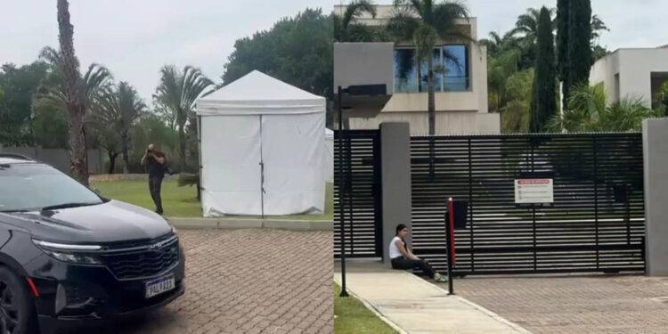 A movimentação chamou a atenção das equipes de reportagem que acompanhavam o local
