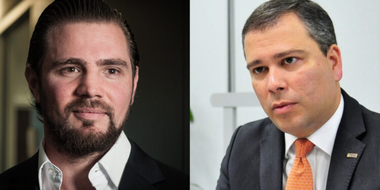 O banqueiro Daniel Vorcaro e o ex-presidente do Banco de Brasília (BRB) Paulo Henrique Costa (esq. p/ dir.)