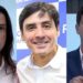 Raquel Lyra (PSD), Carlos Costa (REPUBLICANOS) e João Campos (PSB)