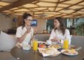 A apresentadora Clarissa Góes e a governadora Raquel Lyra (Da esq. p/ dir.)