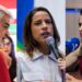 O senador Humberto Costa (PT), a governadora Raquel Lyra (PSD) e Marília Arraes (PDT)