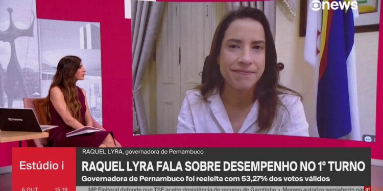 Raquel Lyra em entrevista no Globonews
