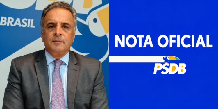 O presidente do PSDB, o deputado Aécio Neves