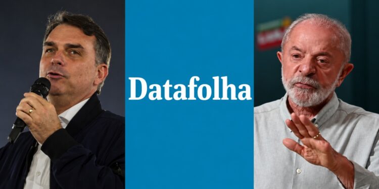 O senador Flávio Bolsonaro (PL) e o presidente Luiz Inácio Lula da Silva (PT)