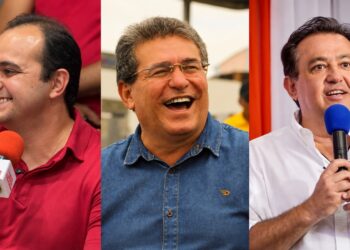 Os deputados estaduais eleitos Breno Araújo (PT), Luciano Duque (Podemos) e Sebastião Oliveira (Avante)