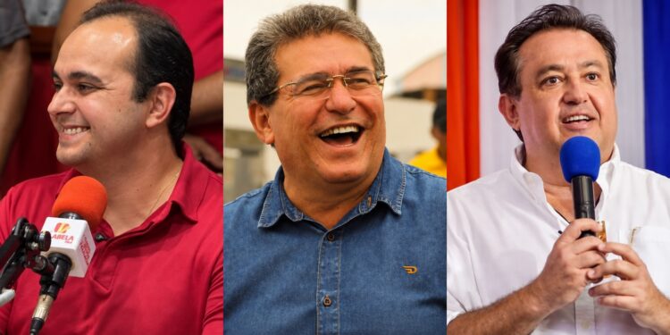 Os deputados estaduais eleitos Breno Araújo (PT), Luciano Duque (Podemos) e Sebastião Oliveira (Avante)
