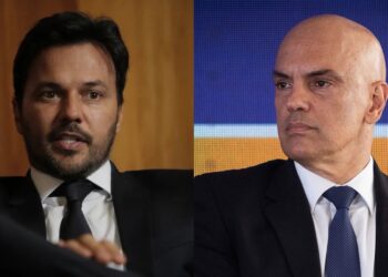O ex-ministro das ComunicaçõesFábio Faria e o ministro do STF, Alexandre de Moraes
