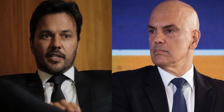 O ex-ministro das ComunicaçõesFábio Faria e o ministro do STF, Alexandre de Moraes