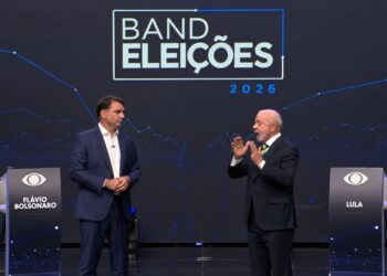 Flávio Bolsonaro (PL) e Luiz Inácio Lula da Silva (PT)