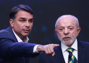 Flávio e Lula estiveram frente a frente no debate deste domingo, na Band