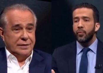 O jornalista Roberto d'Ávila e o deputado federal André Janones (PT-MG)