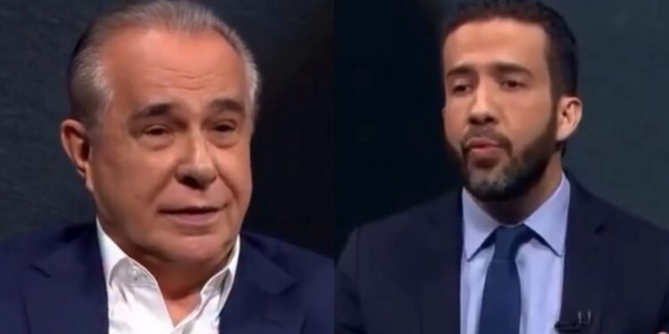 O jornalista Roberto d'Ávila e o deputado federal André Janones (PT-MG)