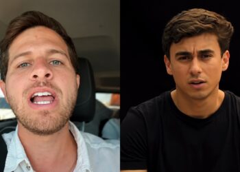 O deputado federal Pedro Campos (PSB) e o deputado federal Nikolas Ferreira (PL)