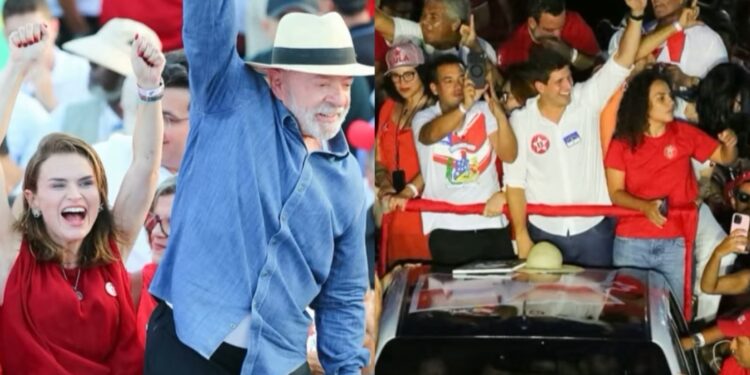 Marília Arraes (PDT) acompanha Lula (PT) em Petrolina (PE)