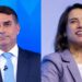 O senador Flávio Bolsonaro (PL) e a governadora Raquel Lyra (PT)