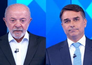 Lula (PT) e Flávio Bolsonaro (PL)