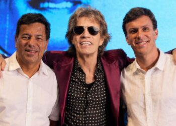 Mendonça, Mick Jagger e Miguel, em imagem gerada por I.A (da esq. p/ dir.)