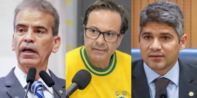 Os deputados Alberto Feitosa (PL), Gilson Machado Neto (Podemos) e Renato Antunes (Novo)
