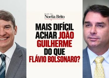 O ex-secretário João Guilherme Ferraz e o senador Flávio Bolsonaro (PL)