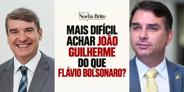 O ex-secretário João Guilherme Ferraz e o senador Flávio Bolsonaro (PL)