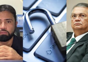 O blogueiro Luís Pablo e o ministro do STF, Flávio Dino