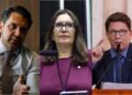 Isnaldo Bulhões (MDB-AL),  Bia Kicis (PL) e Mario Frias (PL-SP) [da esq. p/ dir.]