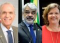 Os senadores Fernando Dueire (PSD), Humberto Costa (PT) e Teresa Leitão (PT) [da esq. p/ dir.]