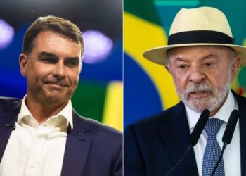 Flávio Bolsonaro (PL-RJ) e Luiz Inácio Lula da Silva (PT)