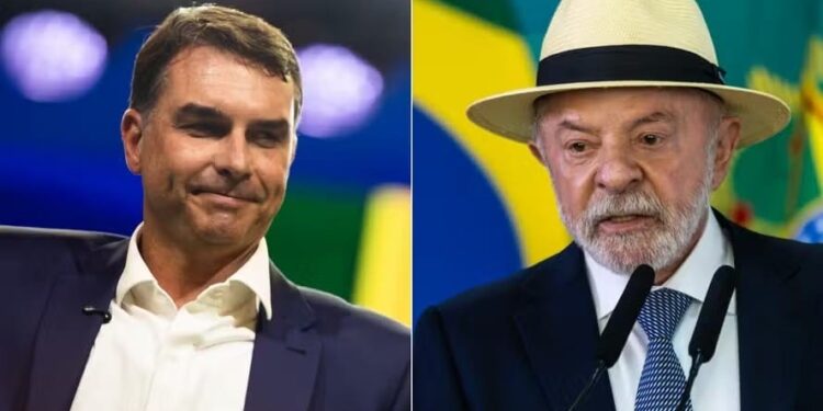 Flávio Bolsonaro (PL-RJ) e Luiz Inácio Lula da Silva (PT)