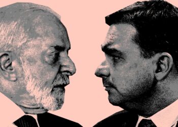 Lula (PT) e Flávio Bolsonaro (PL)